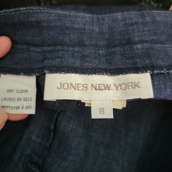 JONES NEW YORK Women Gray 100% Linen Straight Pants Sz 8 Business Casual USA - Picture 9 of 11